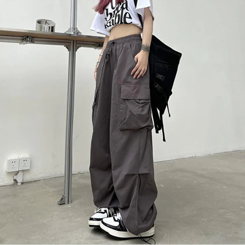 Pants Drawstring Wide Leg Baggy