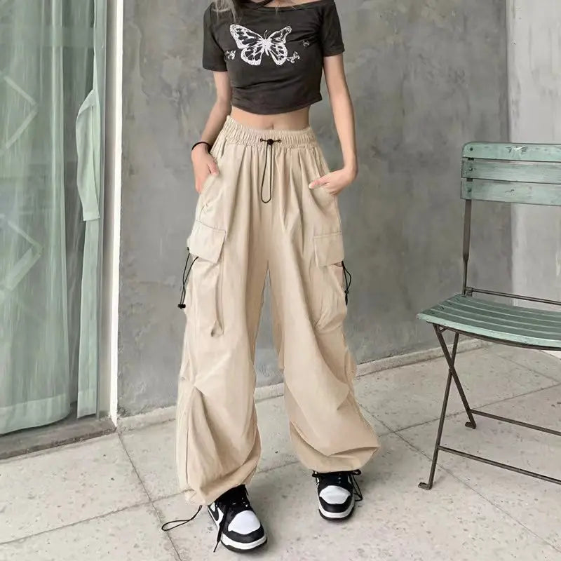 Pants Drawstring Wide Leg Baggy