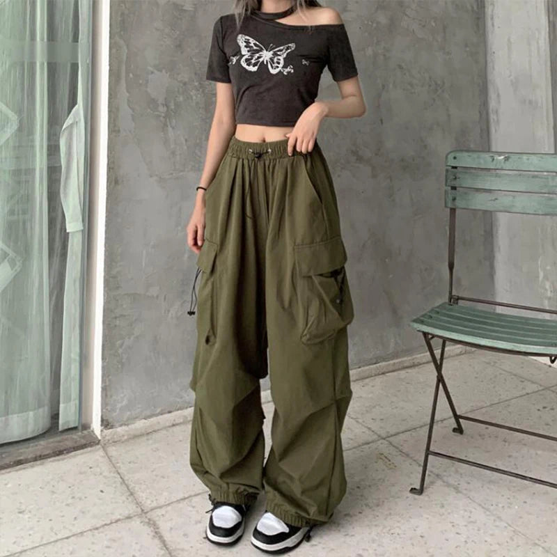 Pants Drawstring Wide Leg Baggy