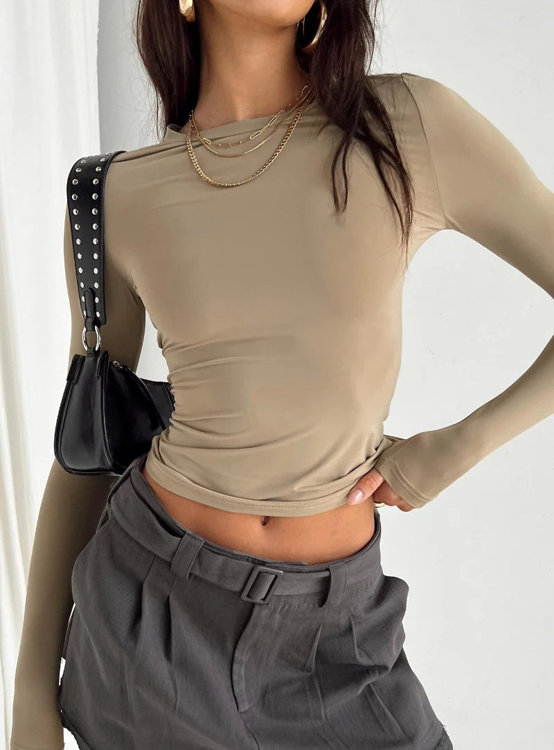 Slim Fit Pullover Women's Basic T-Shirt Clothes Street Wear