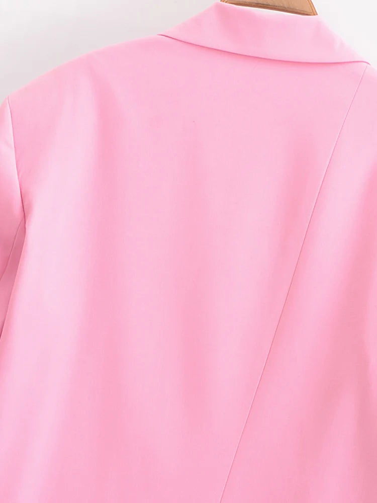 Women Summer Pant Suits Casual Solid Blazers Coats and Trousers Female