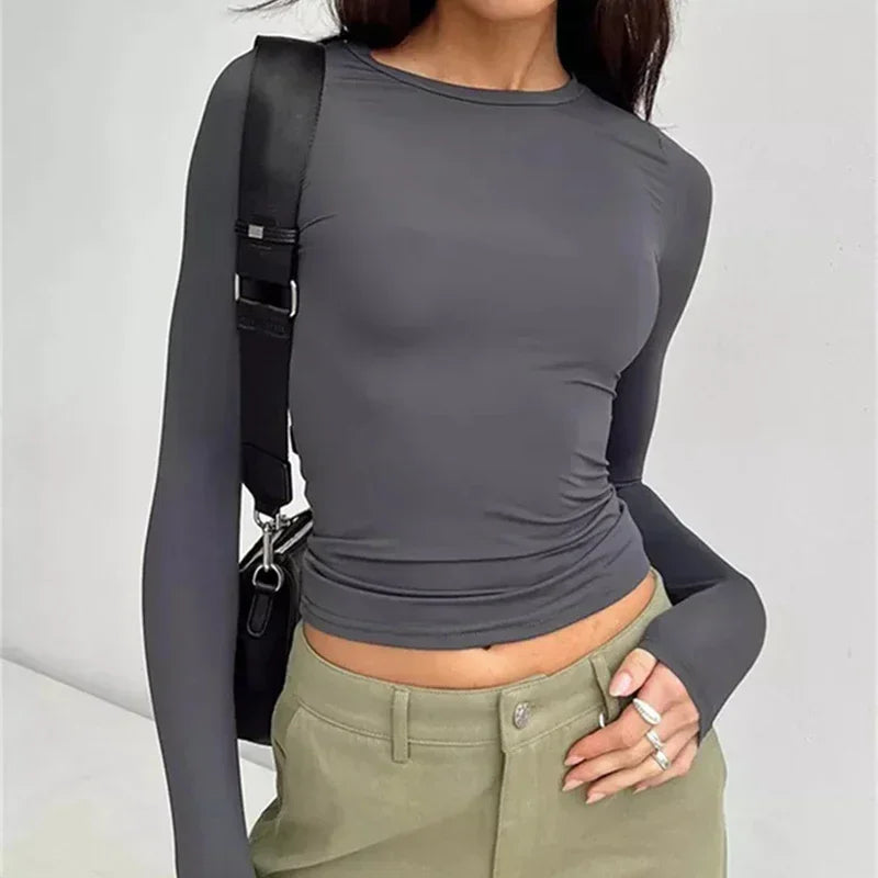 Slim Fit Pullover Women's Basic T-Shirt Clothes Street Wear