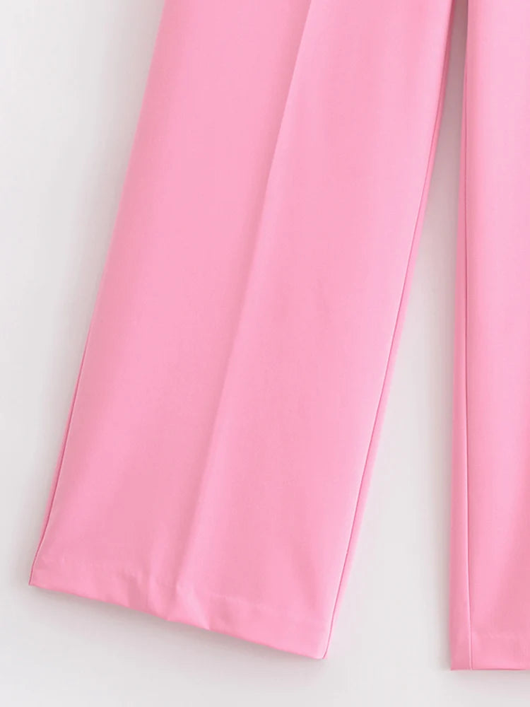 Women Summer Pant Suits Casual Solid Blazers Coats and Trousers Female