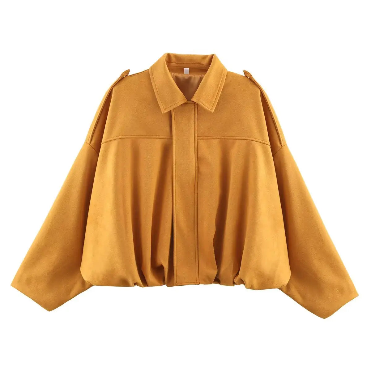 Women Suede Bomber Jacket Spring Long Sleeve