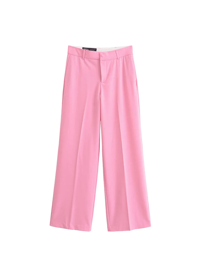 Women Summer Pant Suits Casual Solid Blazers Coats and Trousers Female