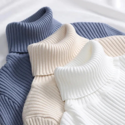 Turtleneck Sweater Knitted Soft Pullovers Cashmere Jumpers Basic