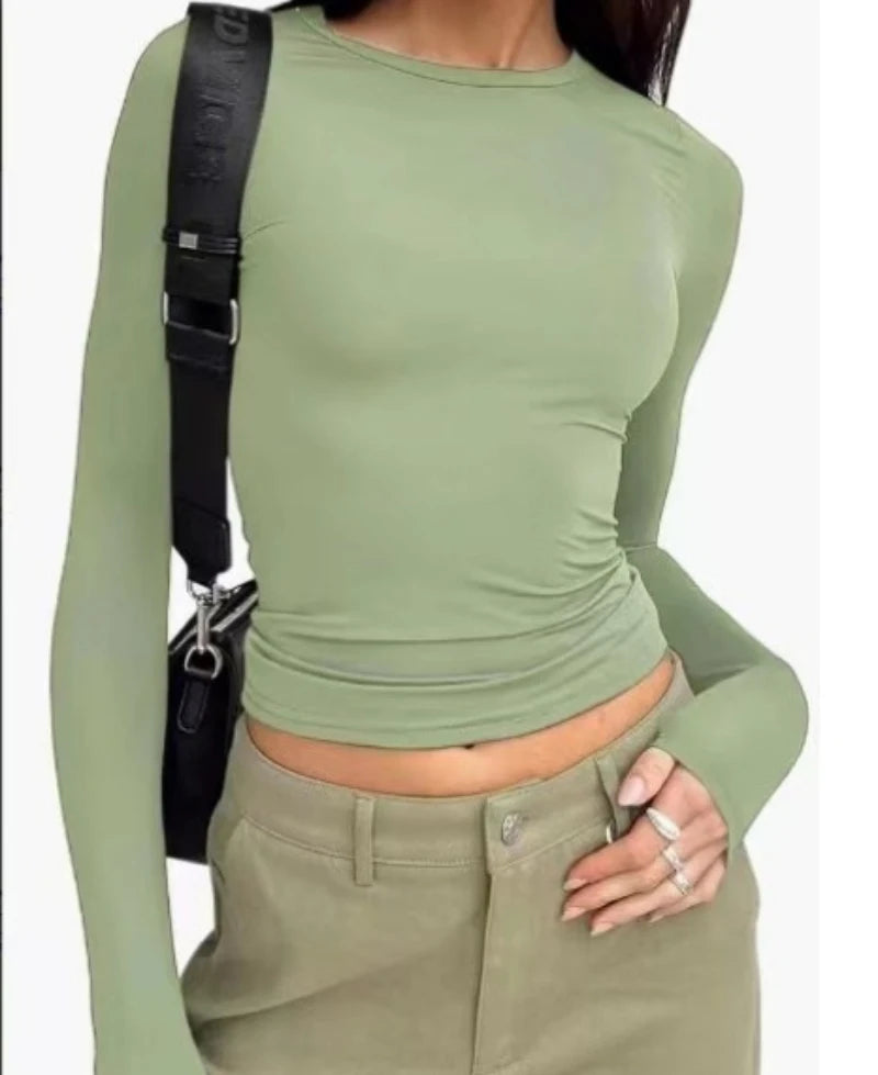 Slim Fit Pullover Women's Basic T-Shirt Clothes Street Wear