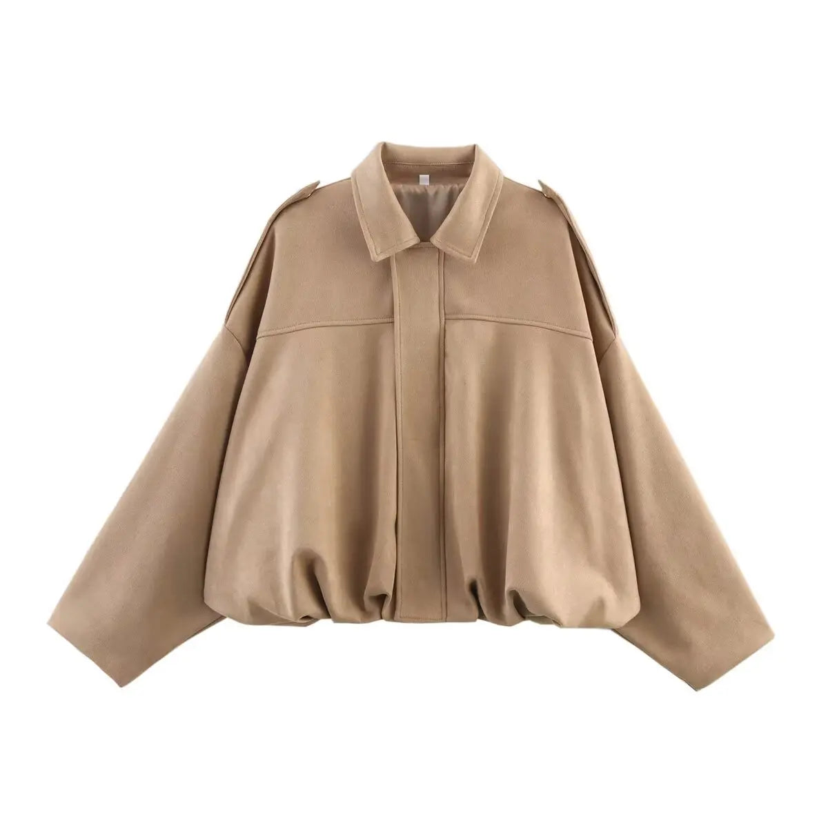 Women Suede Bomber Jacket Spring Long Sleeve
