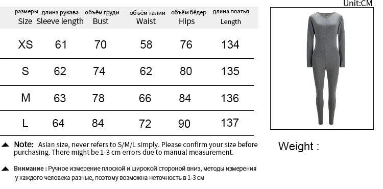 Jumpsuits Women Autumn New Solid Long Sleeve Bodycon