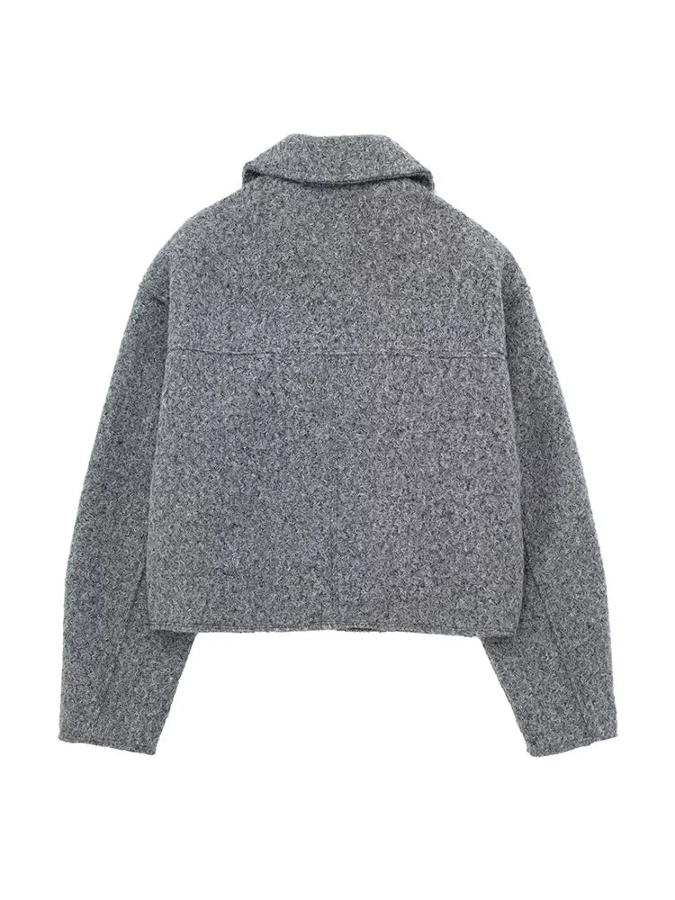 Jackets Vintage Lapel Neck Long Sleeves Female Outfits