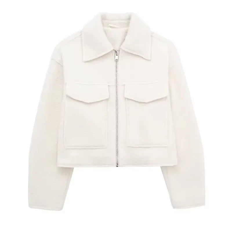 Jackets Vintage Lapel Neck Long Sleeves Female Outfits