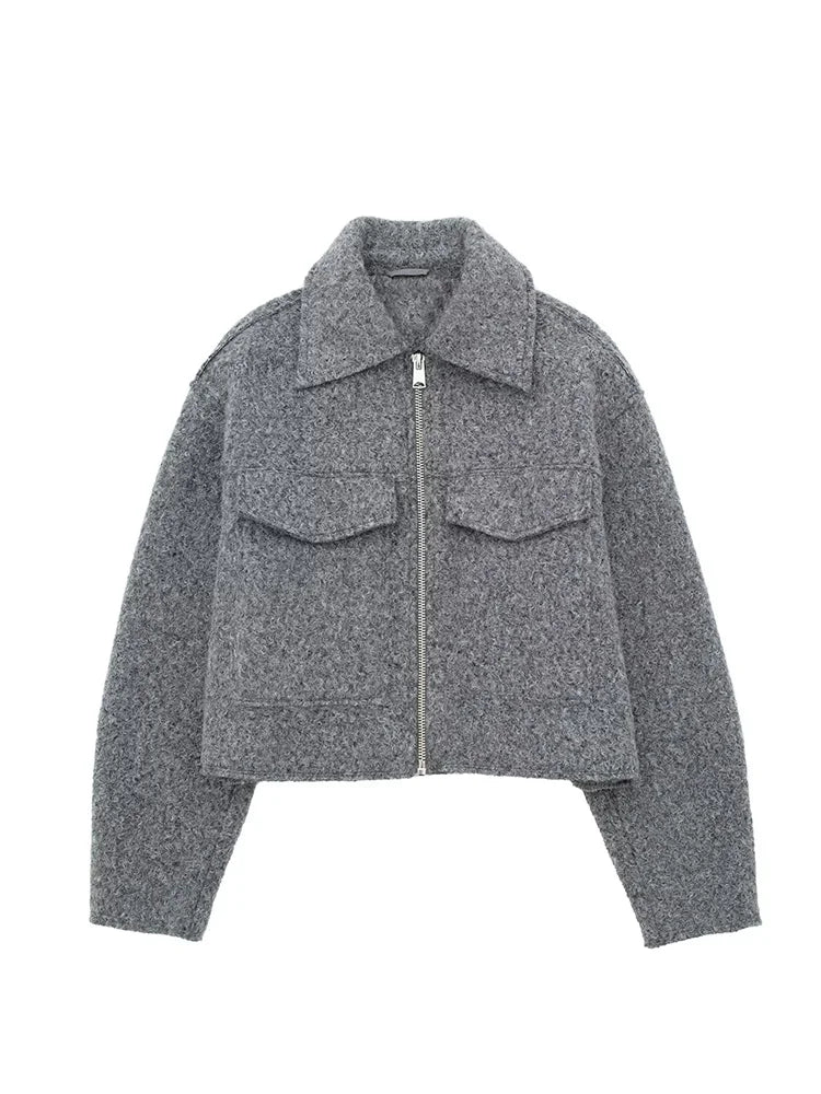 Jackets Vintage Lapel Neck Long Sleeves Female Outfits