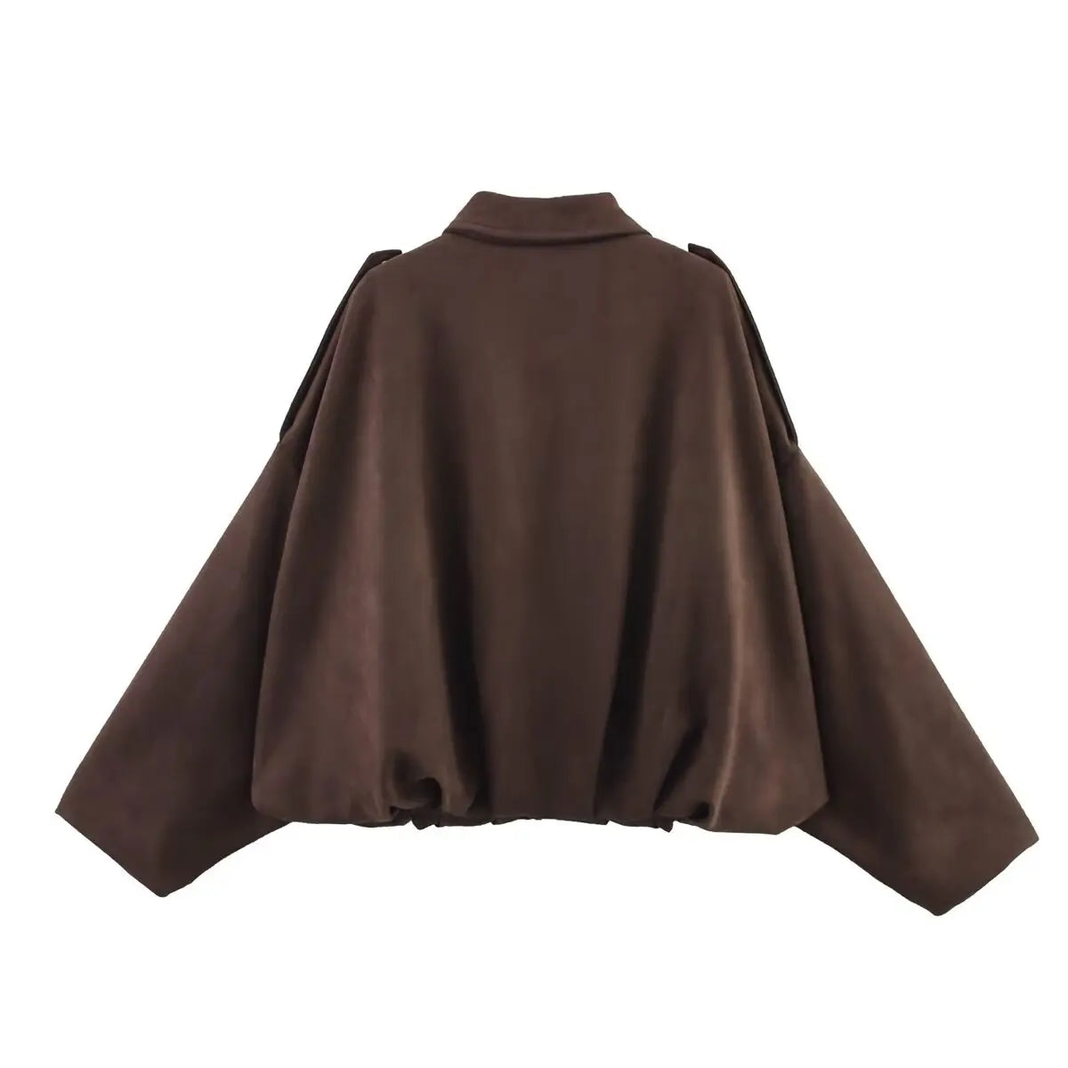 Women Suede Bomber Jacket Spring Long Sleeve