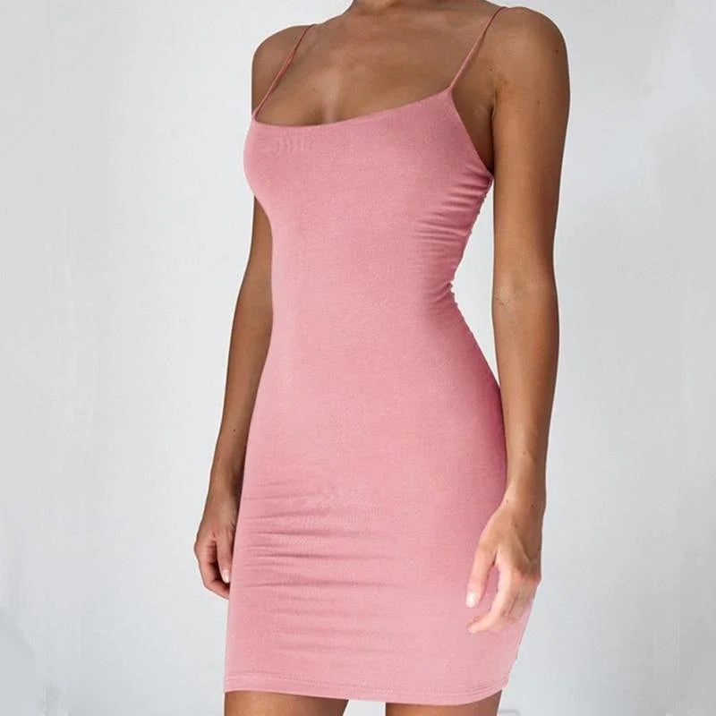 Summer Spaghetti Strap Mini Dress 