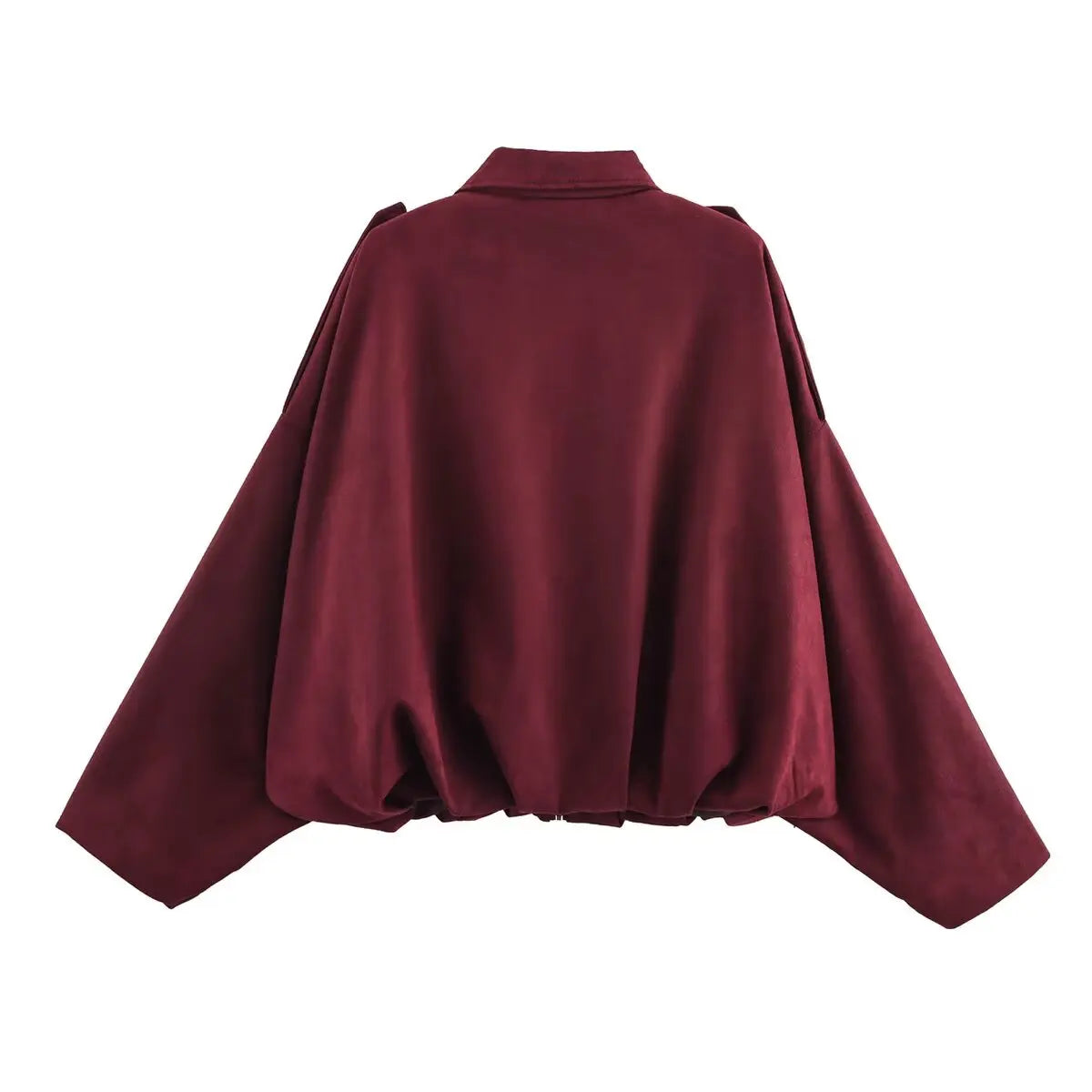 Women Suede Bomber Jacket Spring Long Sleeve