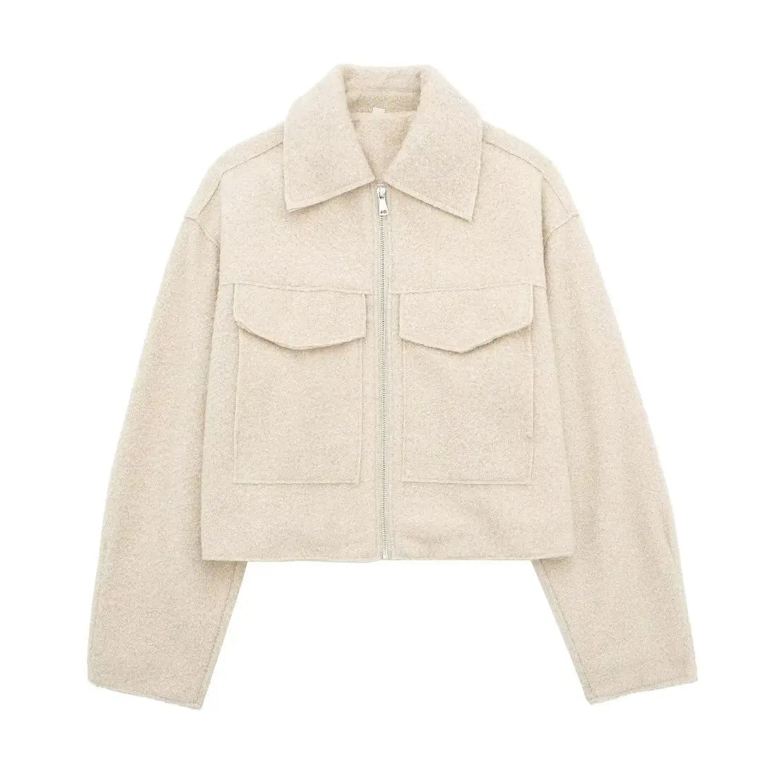 Jackets Vintage Lapel Neck Long Sleeves Female Outfits