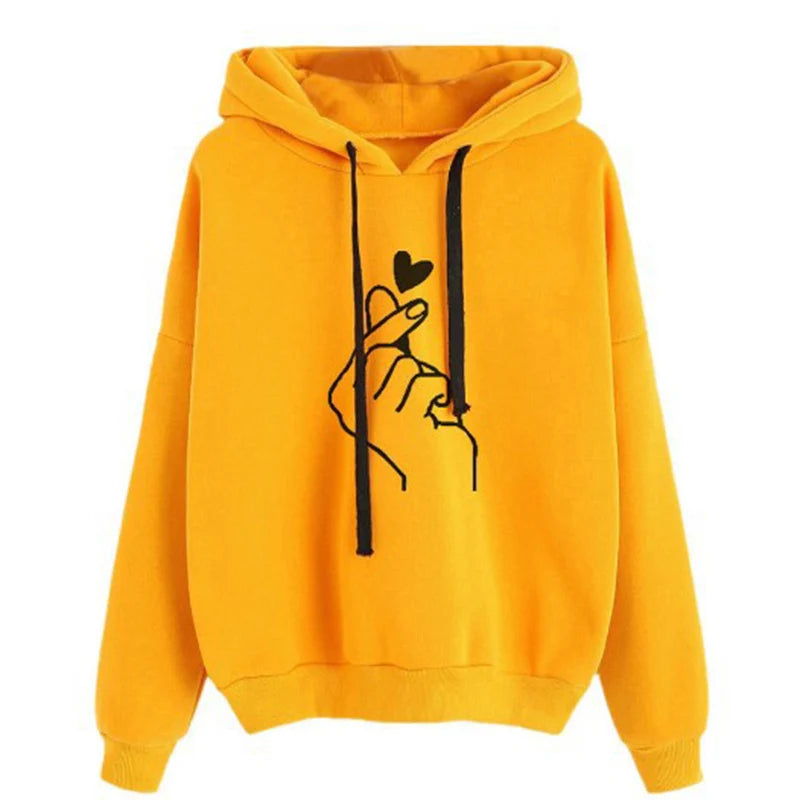 Hoodie Finger Heart Hooded Korean Sweatshirts