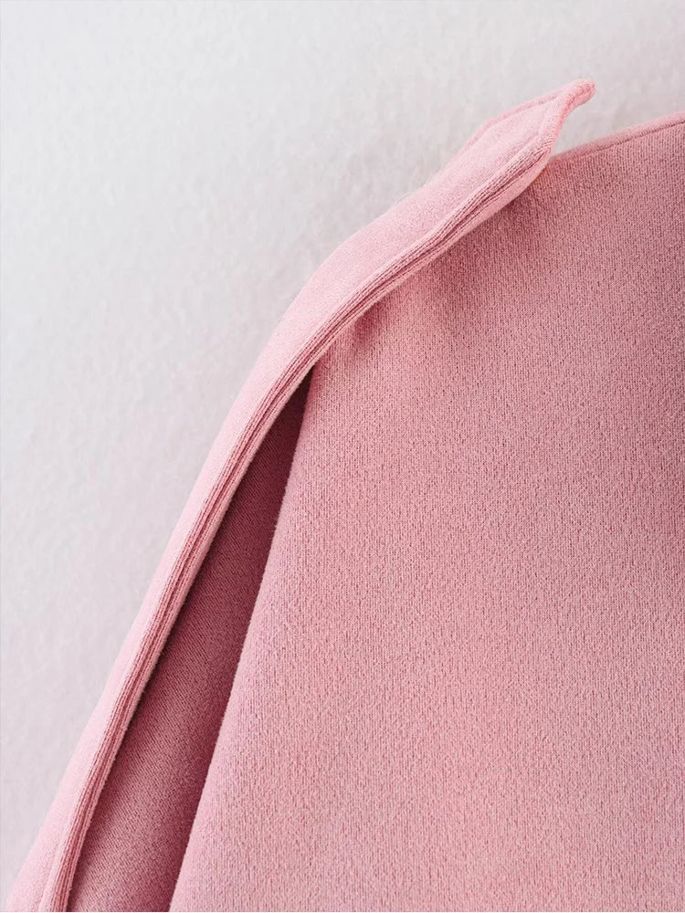 Women Suede Bomber Jacket Spring Long Sleeve