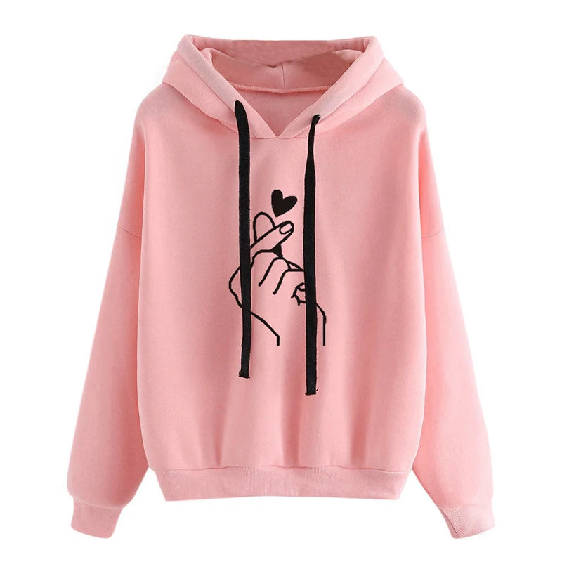 Hoodie Finger Heart Hooded Korean Sweatshirts