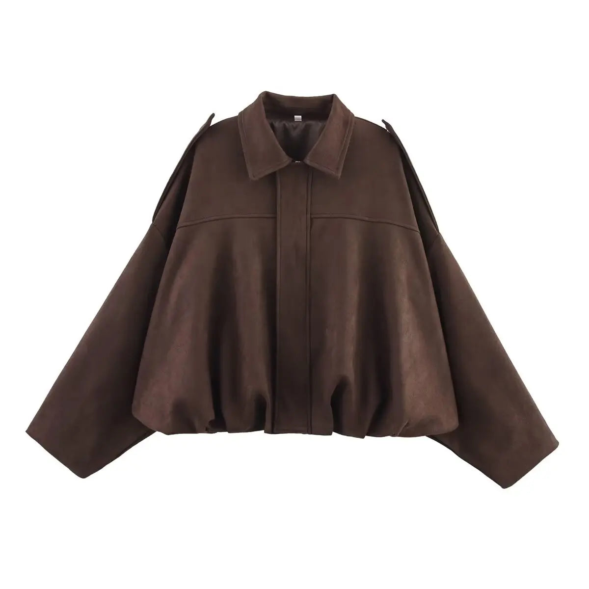 Women Suede Bomber Jacket Spring Long Sleeve