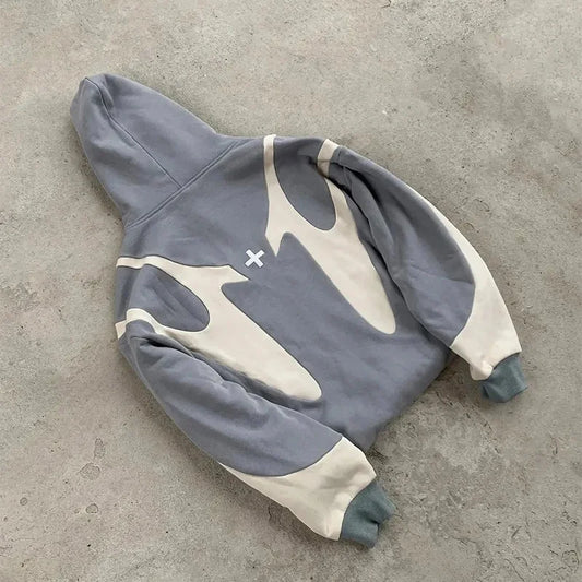 American Retro Letter Printed Devil Pattern Hoodie