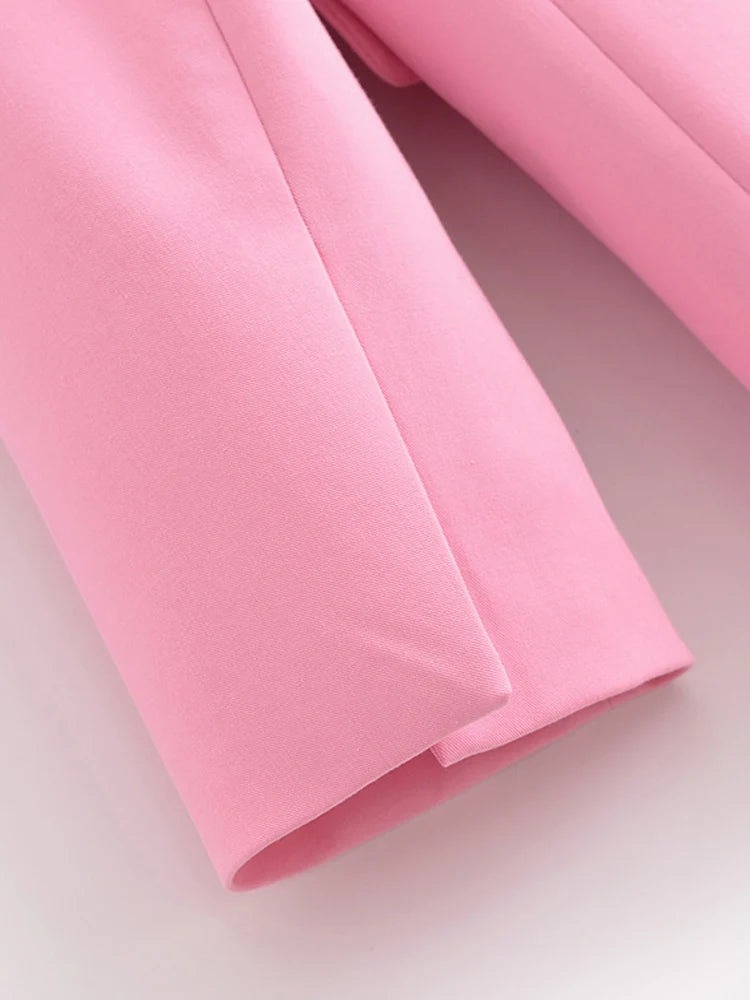 Women Summer Pant Suits Casual Solid Blazers Coats and Trousers Female