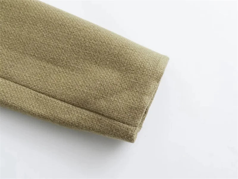 Cropped Tweed Jacket Woman Coat Button Long Sleeve Elegant Jackets